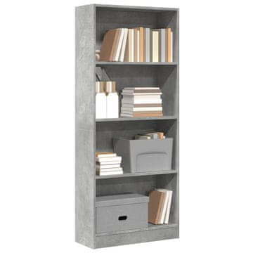 Vidaxl Polica, betonsko siva, 60x24x143 cm, materijal na bazi drva