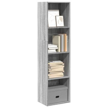 Vidaxl Polica za knjige, siva sonoma hrast, 40x30x152 cm