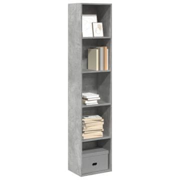 Vidaxl Polica za knjige betonsko-sive boje 40x30x189 cm