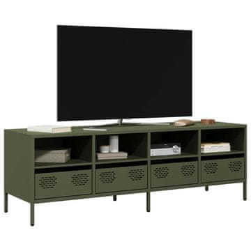 Vidaxl TV stalak maslinasto zelene boje 135x39x43,5 cm hladno valjani čelik