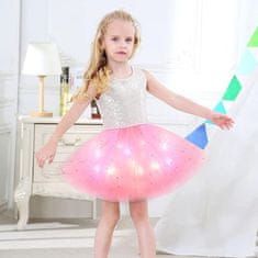 JOJOY® LED suknjica za djevojčice, svjetleća plesna i baletna suknja za maskenbal i zabave | PRINCESS, roza