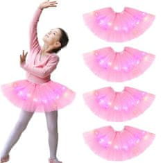 JOJOY® LED suknjica za djevojčice, svjetleća plesna i baletna suknja za maskenbal i zabave | PRINCESS, roza