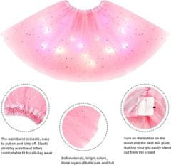 JOJOY® LED suknjica za djevojčice, svjetleća plesna i baletna suknja za maskenbal i zabave | PRINCESS, roza