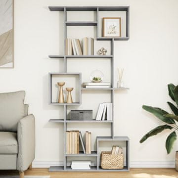 Vidaxl Polica, betonsko siva, 92x29x188 cm, materijal na bazi drva