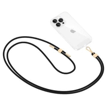 Tech-protect Crossbody Strap vezica za mobitel, crno/zlato