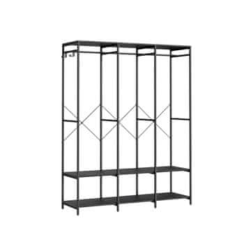 Songmics Ormar Otvoreni Vješalica za Odjeću 40x141x180 cm Crna