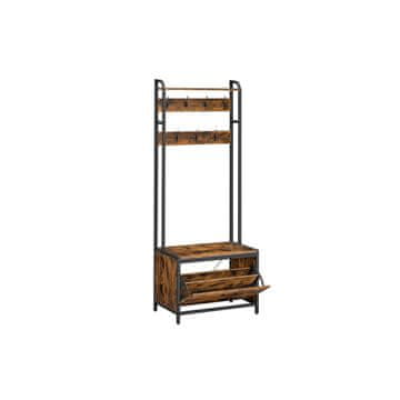 Songmics Vješalica za kapute s ormarićem za cipele 40x65x170 cm smeđa