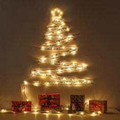 HOME & MARKER® Zlatna LED božićna vrpca 5 m, vodootporna, svjetleća dekoracija za unutarnju i vanjsku upotrebu | SHINESTRAP