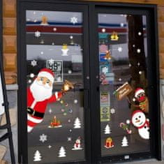 HOME & MARKER® Božićne naljepnice za prozore, dekorativne i višekratne, set 90 komada za blagdansko ukrašavanje | XMASCLINGS
