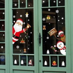 HOME & MARKER® Božićne naljepnice za prozore, dekorativne i višekratne, set 90 komada za blagdansko ukrašavanje | XMASCLINGS