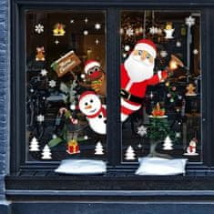 HOME & MARKER® Božićne naljepnice za prozore, dekorativne i višekratne, set 90 komada za blagdansko ukrašavanje | XMASCLINGS