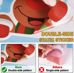 HOME & MARKER® Božićne naljepnice za prozore, dekorativne i višekratne, set 90 komada za blagdansko ukrašavanje | XMASCLINGS