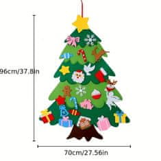 HOME & MARKER® Božićno drvce od filca, s 26 ukrasa, DIY dječje božićno drvce, zidna dekoracija | FELTPINETREE