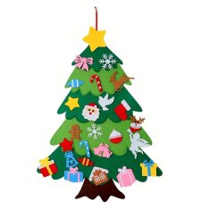 HOME & MARKER® Božićno drvce od filca, s 26 ukrasa, DIY dječje božićno drvce, zidna dekoracija | FELTPINETREE