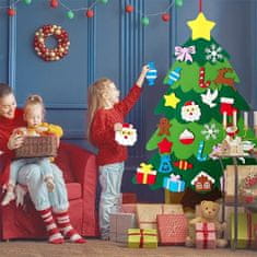 HOME & MARKER® Božićno drvce od filca, s 26 ukrasa, DIY dječje božićno drvce, zidna dekoracija | FELTPINETREE
