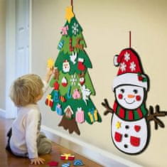 HOME & MARKER® Božićno drvce od filca, s 26 ukrasa, DIY dječje božićno drvce, zidna dekoracija | FELTPINETREE
