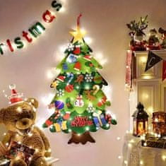 HOME & MARKER® Božićno drvce od filca, s 26 ukrasa, DIY dječje božićno drvce, zidna dekoracija | FELTPINETREE