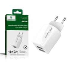 Netscroll USB adapter s 3 ulaza, za istovremeno punjenje 3 uređaja, kompaktan za dom, ured i putovanja, univerzalni punjač, AdapterUSB