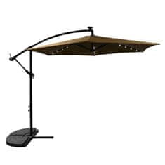 Aga Vrtni suncobran 300 cm Smeđi s LED rasvjetom