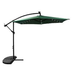 Aga Vrtni suncobran 300 cm Tamnozeleni s LED rasvjetom