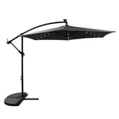 Aga Vrtni suncobran 300 cm Sivi s LED rasvjetom