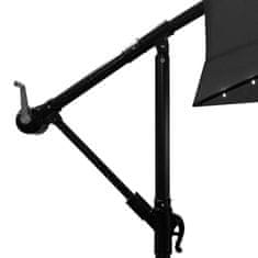 Aga Vrtni suncobran 300 cm Sivi s LED rasvjetom
