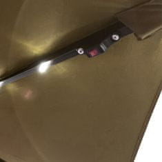 Aga Vrtni suncobran 300 cm Smeđi s LED rasvjetom