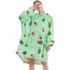 Topli pulover i deka s rukavima za djecu i odrasle, oversized | HOODZIE, avokado