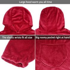 VIVVA® Topli pulover i deka s rukavima za djecu i odrasle, oversized | HOODZIE, crvena
