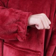 VIVVA® Topli pulover i deka s rukavima za djecu i odrasle, oversized | HOODZIE, crvena