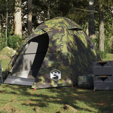 Vidaxl šator za kampiranje s kupolom za 2 osobe, kamuflažni, vodootporni