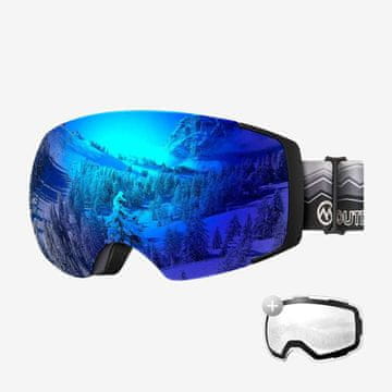 Outdoor master Skijaške naočale Pro Snow + prozirna leća, crno-sivi okvir s plavom lećom