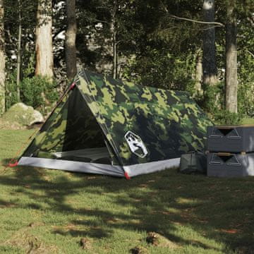 Vidaxl šator za kampiranje za 2 osobe, kamuflažni, vodootporni