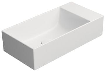Gsi KUBE X keramički umivaonik 50x25cm, bijeli mat, bez otvora, desna/lijeva instalacija