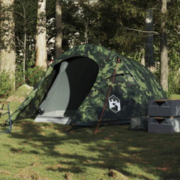 Vidaxl šator za kampiranje za 2 osobe, kamuflažni, vodootporni