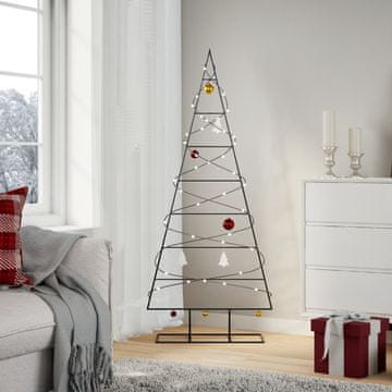 Vidaxl Metalno božićno drvce za ukras, crno, 150 cm