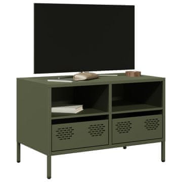 Vidaxl TV stalak maslinasto zelene boje 68x39x43,5 cm hladno valjani čelik