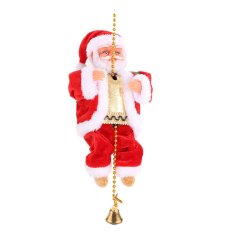 HOME & MARKER® Penjući Djed Božićnjak, na užetu, s glazbom, LED svjetlom, interaktivna božićna dekoracija | SANTACLIMB