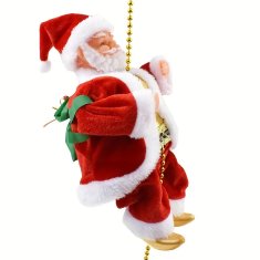 HOME & MARKER® Penjući Djed Božićnjak, na užetu, s glazbom, LED svjetlom, interaktivna božićna dekoracija | SANTACLIMB