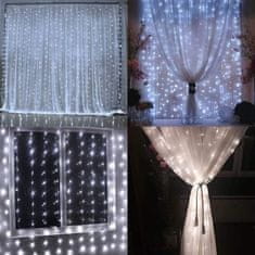 HOME & MARKER® LED zavjesa, 3x3 m, 300 lampica, USB, dekorativne božićne svjetlosne lampice | CURLIGHT, bijela