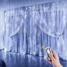 HOME & MARKER® LED zavjesa, 3x3 m, 300 lampica, USB, dekorativne božićne svjetlosne lampice | CURLIGHT, bijela