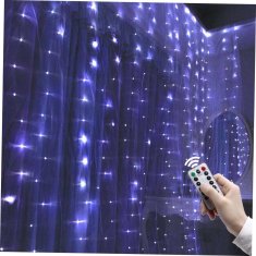 HOME & MARKER® LED zavjesa, 3x3 m, 300 lampica, USB, dekorativne božićne svjetlosne lampice | CURLIGHT, bijela