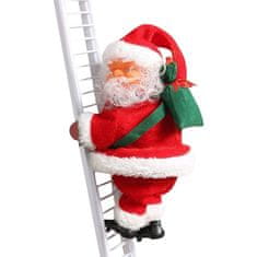 HOME & MARKER® Djed Božićnjak, na ljestvama, s glazbom, penjući i plešući, interaktivni božićni ukras | LADDERSANTA