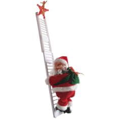 HOME & MARKER® Djed Božićnjak, na ljestvama, s glazbom, penjući i plešući, interaktivni božićni ukras | LADDERSANTA