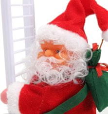 HOME & MARKER® Djed Božićnjak, na ljestvama, s glazbom, penjući i plešući, interaktivni božićni ukras | LADDERSANTA