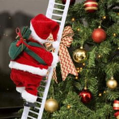 HOME & MARKER® Djed Božićnjak, na ljestvama, s glazbom, penjući i plešući, interaktivni božićni ukras | LADDERSANTA