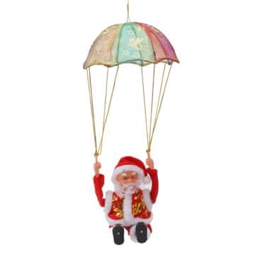 HOME & MARKER® Djed Božićnjak, s padobranom, pojoći božićni ukras, viseća dekoracija za bor i dom | SANTASWING