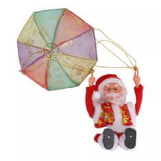 HOME & MARKER® Djed Božićnjak, s padobranom, pojoći božićni ukras, viseća dekoracija za bor i dom | SANTASWING