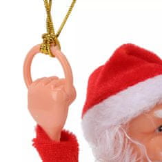 HOME & MARKER® Djed Božićnjak, s padobranom, pojoći božićni ukras, viseća dekoracija za bor i dom | SANTASWING