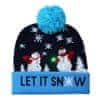 VIVVA® Božićna pletena kapa, LED lampice, svjetleći uzorak snjegovića, topla kapa | XBEANIE, plava